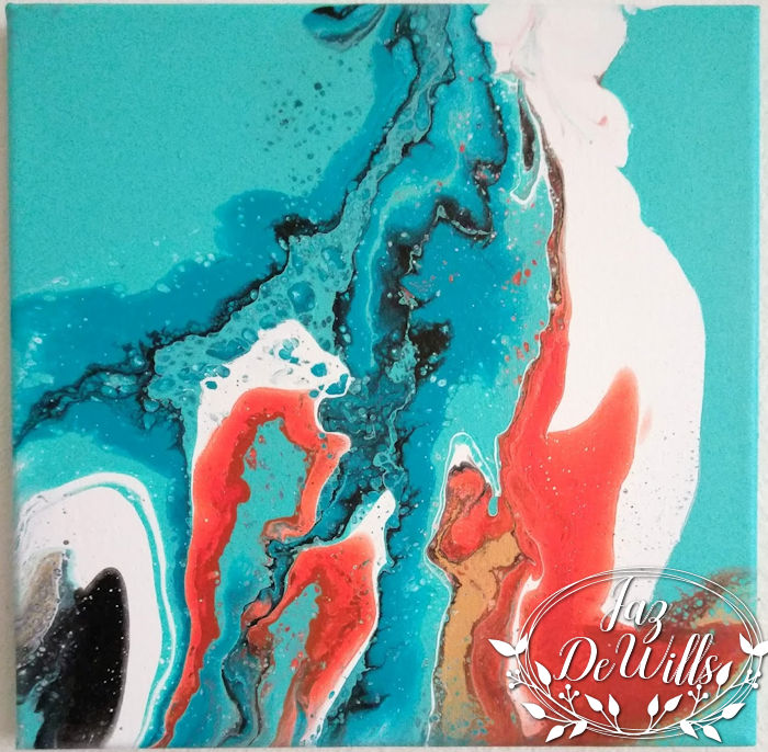 Blazon 12 x 12 acrylic on canvas by Jaz DeWills