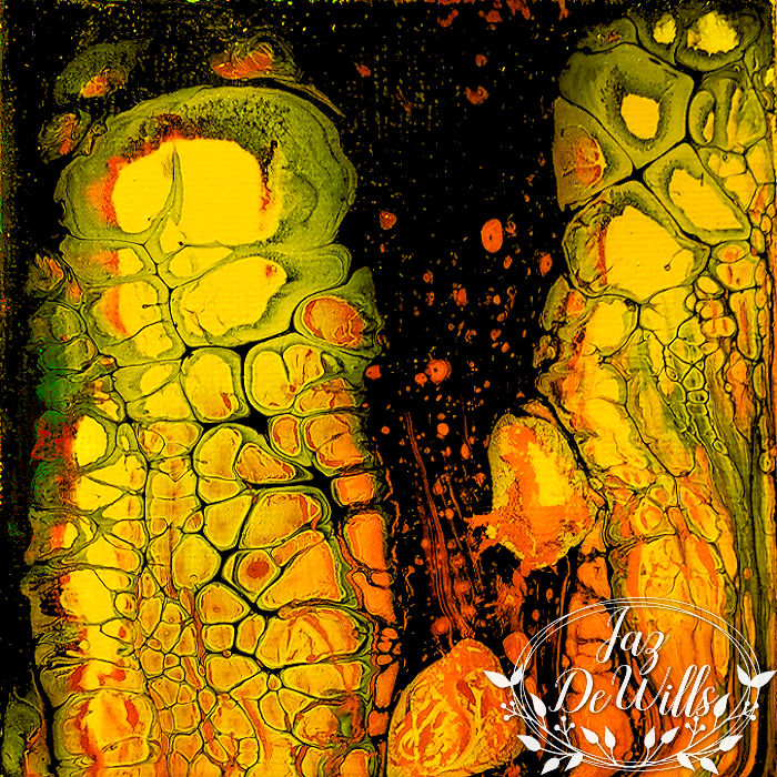 Smolder 4x4 Acrylic on Canvas by Jaz DeWills